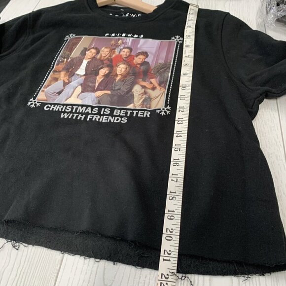 FRIENDS Christmas Black Raw Hem Sweatshirt - Picture 5 of 7